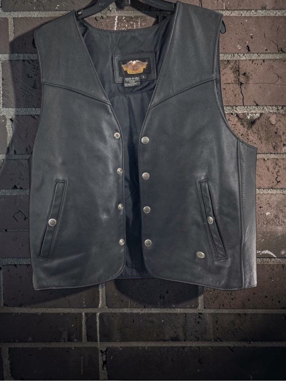 Vintage Harley-Davidson genuine leather biker vest